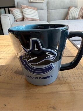 NHL Vancouver Canucks Dark Blue and Light Gray Ceramic Mug